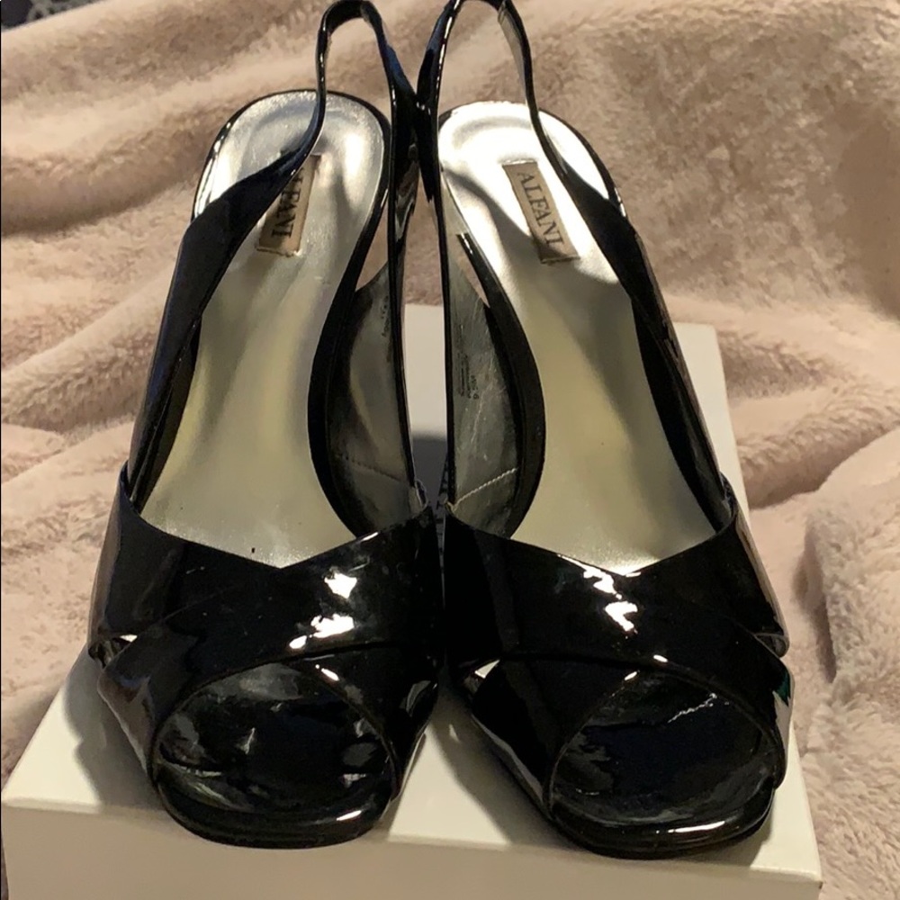 Alfani Black peep toe sling backs! Size 9.5